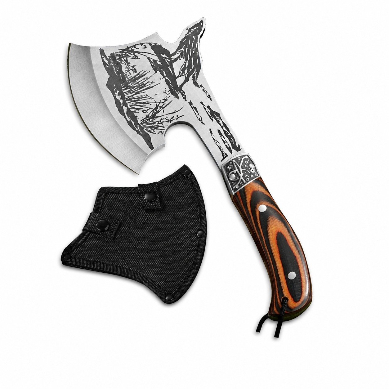MultiPurpose Axe, Survival Axe Multi-function Outdoor Camping Tactical Wolf-head Axe Hunting Tools Portable Tomahawk