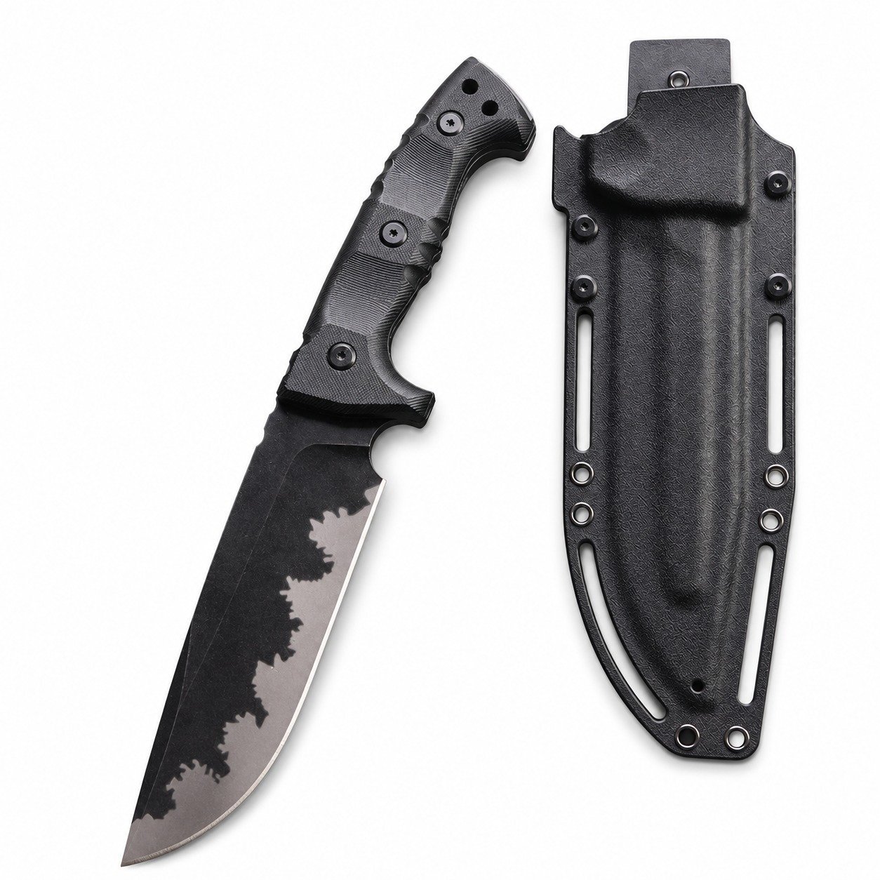 Faca de Sobreviv&ecirc;ncia para camping e Exterior Faca Port&aacute;til Faca Reta de Alta Dureza Faca de Sobreviv&ecirc;ncia Afiada Quilha Integrada T&aacute;tica de Alta Dureza knife--Black-1