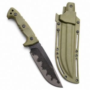 Faca de sobreviv&ecirc;ncia para camping exterior faca port&aacute;til faca reta de alta dureza faca de sobreviv&ecirc;ncia afiada quilha integrada alta dureza t&aacute;tica knife--Green-1