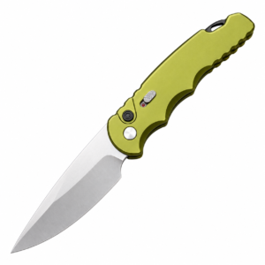 Olive T501 side-opening knife on a white background